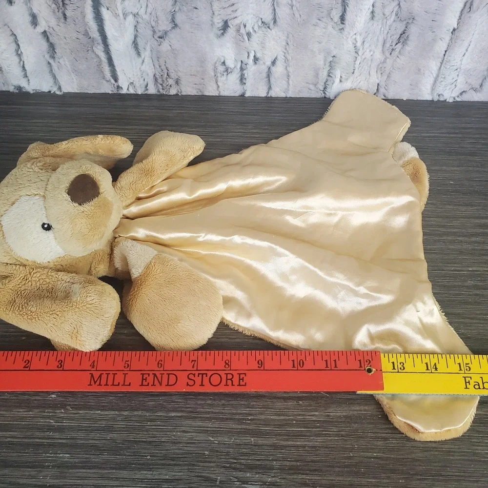 Gund SPUNKY‎ Huggabuddy Lovey Beige Satin Baby Silky Blanket Puppy Dog Plush